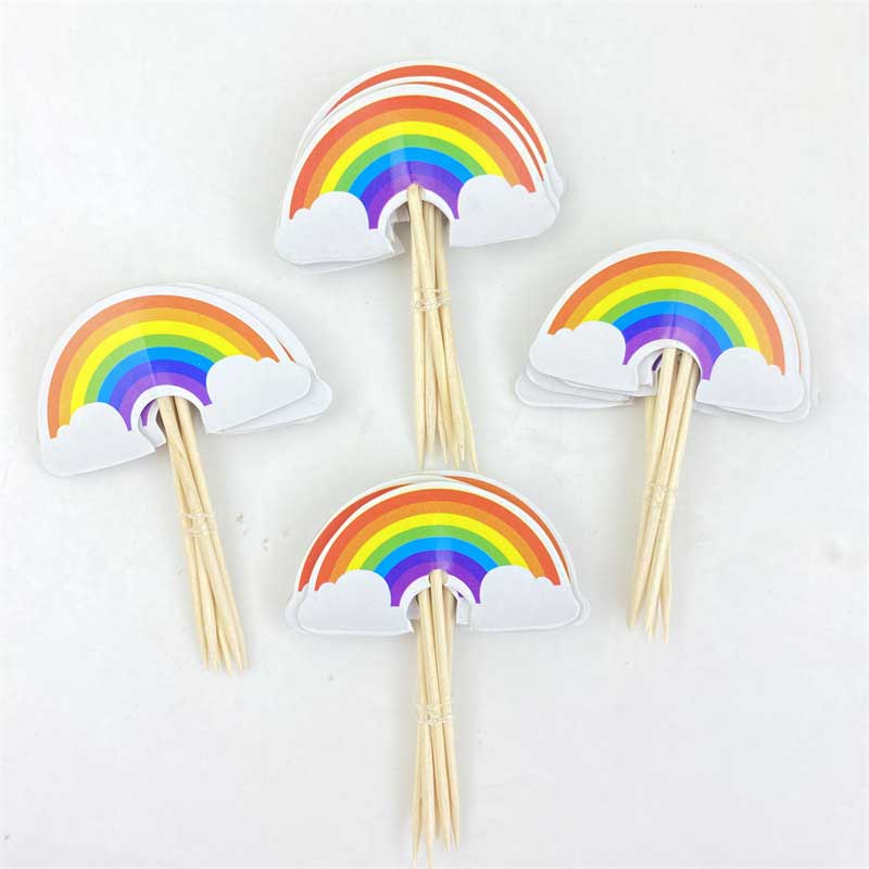 custom rainbow flag toothpicks